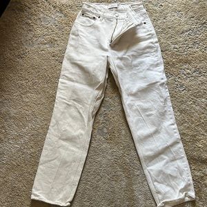White Abercrombie 90s Straight Curve Love Jeans